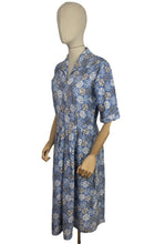 Load image into Gallery viewer, Original 1940's CC41 Heavy Linen Dress in Blue, Black and White - Bust 35 36