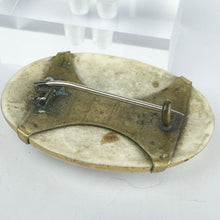 Load image into Gallery viewer, Beautiful Vintage Ceramic Brooch with Painted Floral Design including Roses