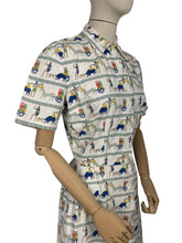 Load image into Gallery viewer, Original 1950's Novelty Print Cotton Day Dress - Bust 38