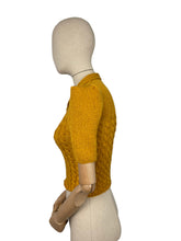 Load image into Gallery viewer, 1940's Reproduction Twisted Cable and Rib Jumper in Mustard Pure Wool - Bust 32 33 34 *