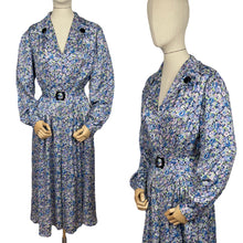 Load image into Gallery viewer, Reproduction 1940's Belted Day Dress Made from 1940's French Floral Rayon Fabric - Bust 40 *