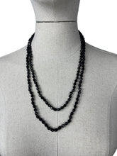 Load image into Gallery viewer, Gorgeous Vintage French Jet Flapper Length Necklace - Fabulous Black Circular Glass Beads