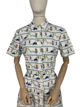 Load image into Gallery viewer, Original 1950's Novelty Print Cotton Day Dress - Bust 38