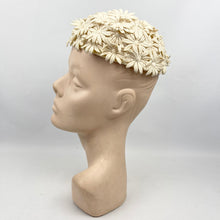 Load image into Gallery viewer, Original 1950's Cream Floral Summer Hat - Great Wedding Hat