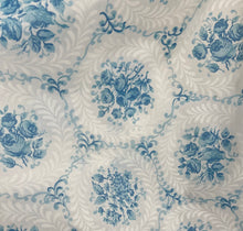 Load image into Gallery viewer, Original 1950's White and Blue Nylon Day Dress with Pretty Roses Print - Bust 34 36
