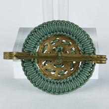Load image into Gallery viewer, Original 1940's Green and Cream Make Do and Mend Brooch