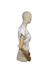 Load image into Gallery viewer, Antique White Cotton Chemise with Sleeves - Broderie Anglaise, Pintucks, Tie Waist and Yoke - Bust 34 36 *