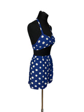 Load image into Gallery viewer, Original 1940's Blue and White Polka Dot Belted Dress and Matching Shorts and Top Playsuit - Bust 34 *