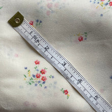 Load image into Gallery viewer, 1940's Semi Sheer Crepe Dressmaking Fabric for Nightwear or Underwear - Ivory Base with Floral Sprays in Red, Yellow, Blue and Green - 35" x 95" - No.2