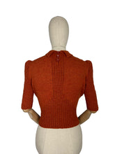 Load image into Gallery viewer, Reproduction 1940's Wartime Jumper with Neat Collar in Rust - Bust 38 40 42