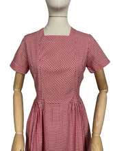 Load image into Gallery viewer, Original 1950's Harrods Red and White Gingham Dress with Pockets - Bust 36