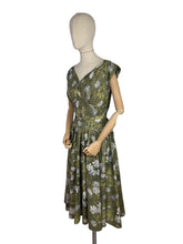 Load image into Gallery viewer, Original 1950’s Floral Cotton Belted Day Dress with Full Circle Skirt - Bust 36 38 *