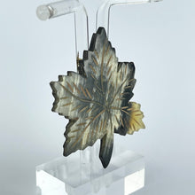 Load image into Gallery viewer, Vintage Carved Horn Leaf Brooch in Black, Cream and Brown