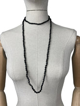 Load image into Gallery viewer, Gorgeous Vintage French Jet Flapper Length Necklace - Fabulous Black Circular Glass Beads