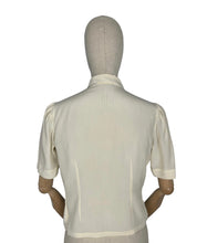 Load image into Gallery viewer, Original 1930's Swedish Made Natural Silk Blouse with Faggoting and Pintucks - Bust 34 36