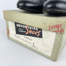 Load image into Gallery viewer, Original 1950's Deadstock Black Leather Court Shoes with Bow Detail - UK 5 *