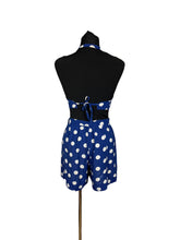 Load image into Gallery viewer, Original 1940's Blue and White Polka Dot Belted Dress and Matching Shorts and Top Playsuit - Bust 34 *