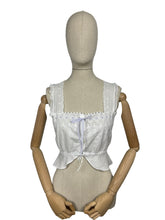 Load image into Gallery viewer, Antique White Cotton Chemise with Broderie Anglaise Detail and Cotton Lawn Straps - Bust 34 35 *