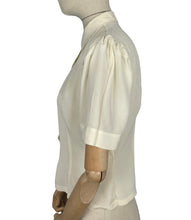 Load image into Gallery viewer, Original 1930's Swedish Made Natural Silk Blouse with Faggoting and Pintucks - Bust 34 36