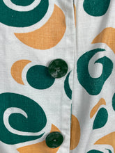 Load image into Gallery viewer, Original Late 1940’s or Early 1950’s Peplum Blouse in Green, Orange and White - Bust 34 36