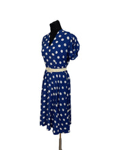 Load image into Gallery viewer, Original 1940's Blue and White Polka Dot Belted Dress and Matching Shorts and Top Playsuit - Bust 34 *