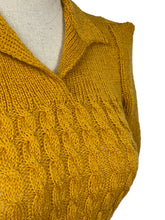 Load image into Gallery viewer, 1940's Reproduction Twisted Cable and Rib Jumper in Mustard Pure Wool - Bust 32 33 34 *