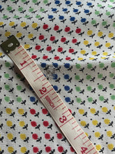 Load image into Gallery viewer, Original 1940's Floral Crepe Dressmaking Fabric in Red, Green, Blue and Yellow - Blouse Length - 35" x 80"