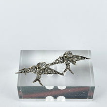 Load image into Gallery viewer, Antique Victorian Hallmarked Silver Double Swallow Brooch Set with Paste - Sweetheart Brooch *