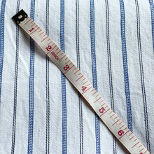 Load image into Gallery viewer, Original 1940's 1950's White Cotton Fabric with Blue and Black Stripe - Medium Weight Shirting - 28" x 128"