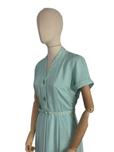 Load image into Gallery viewer, Original 1950's St Michael Floppy Cotton Day Dress in White and Green - Bust 38 40