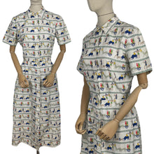 Load image into Gallery viewer, Original 1950's Novelty Print Cotton Day Dress - Bust 38