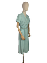 Load image into Gallery viewer, Original 1950's St Michael Floppy Cotton Day Dress in White and Green - Bust 38 40