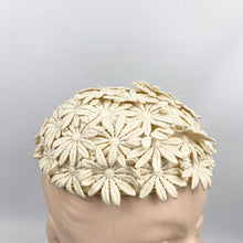 Load image into Gallery viewer, Original 1950's Cream Floral Summer Hat - Great Wedding Hat