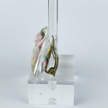 Load image into Gallery viewer, Original 1940's 1950s Reverse Carved Lucite Clip on Earrings with Vases of Flowers