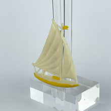 Load image into Gallery viewer, Original 1940's 1950's Yellow and White Sailing Boat Brooch - Charming Yacht Brooch