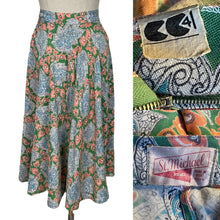 Load image into Gallery viewer, Original CC41 Moygashel Skirt in Green, Coral, Blue and White by St Michael - Waist 25"