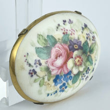 Load image into Gallery viewer, Beautiful Vintage Ceramic Brooch with Painted Floral Design including Roses