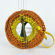 Load image into Gallery viewer, Original 1940's Orange, Green, Yellow and Red Wartime Make Do and Mend Brooch with Flower Cluster Centre *