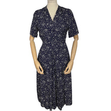 Load image into Gallery viewer, Original 1940's Classic Cotton Day Dress in Blue and White Print - Bust 38 40 *