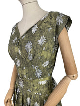 Load image into Gallery viewer, Original 1950’s Floral Cotton Belted Day Dress with Full Circle Skirt - Bust 36 38 *