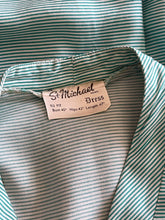 Load image into Gallery viewer, Original 1950's St Michael Floppy Cotton Day Dress in White and Green - Bust 38 40