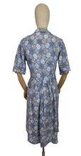 Load image into Gallery viewer, Original 1940's CC41 Heavy Linen Dress in Blue, Black and White - Bust 35 36