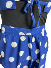 Load image into Gallery viewer, Original 1940's Blue and White Polka Dot Belted Dress and Matching Shorts and Top Playsuit - Bust 34 *