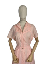 Load image into Gallery viewer, Original Late 1950's Pink Seersucker Zip Front Day Dress - Bust 40 42 *