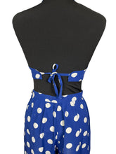 Load image into Gallery viewer, Original 1940's Blue and White Polka Dot Belted Dress and Matching Shorts and Top Playsuit - Bust 34 *