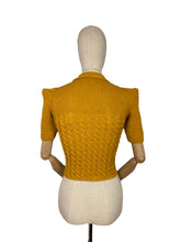 Load image into Gallery viewer, 1940's Reproduction Twisted Cable and Rib Jumper in Mustard Pure Wool - Bust 32 33 34 *