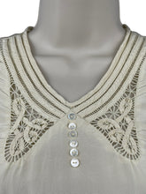 Load image into Gallery viewer, Original 1930’s Natural Silk Blouse with Belt, Mother of Pearl Buttons and Faggoting - Bust 30" 32"