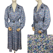 Load image into Gallery viewer, Reproduction 1940's Belted Day Dress Made from 1940's French Floral Rayon Fabric - Bust 40 *