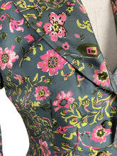 Load image into Gallery viewer, Original 1950's Vibrant Floral Pure Silk Jacket in Green, Pink and Chartreuse - Bust 38
