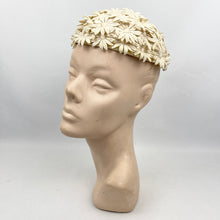 Load image into Gallery viewer, Original 1950's Cream Floral Summer Hat - Great Wedding Hat